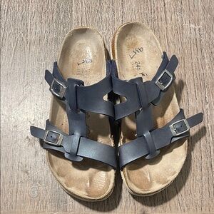 Birkenstock Birki's Navy Blue Sandals Classic Two-Strap Design 7‎